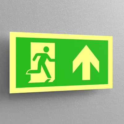 UV Printing Photoluminescent Safety Exit Sign Running Man rectangle for Hospital