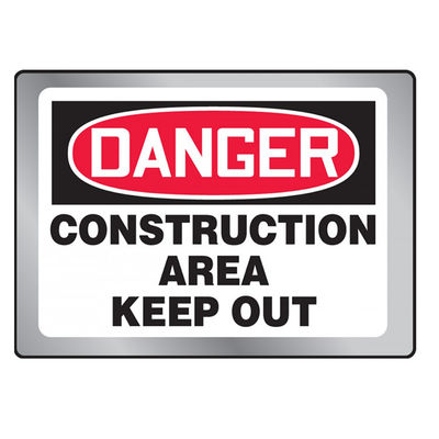 Warning Photoluminescent Signage Laser Engraved Stainless Steel Plaques