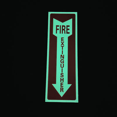 10*30 Mm Photoluminescent Plastic Safety Extinguisher Sign Glow In The Dark
