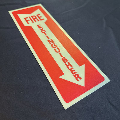 10*30 Mm Photoluminescent Plastic Safety Extinguisher Sign Glow In The Dark