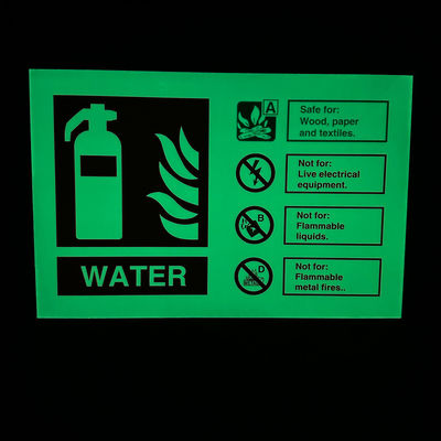 Square Photoluminescent Fire Signs With Aluminum Or Plastic Board