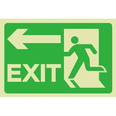 Glow In The Dark Exit Sign Green Mounting Hardware Included For Simple Installation