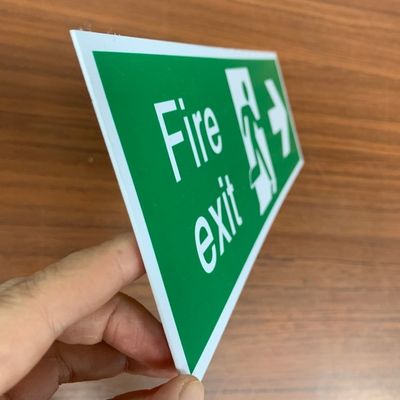 Custom Glowing Color Rectangle Photoluminescent Safety Exit Sign For Indoor And Outdoor