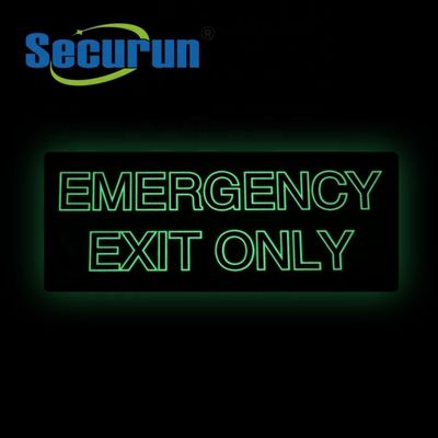 Glowing Color Or Custom Photoluminescent Safety Sign With Mounting Hardware Included