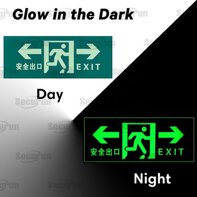 Wall Mount Implementation Safety Fire Exit Sign With 8 - 10 Hours Glow Duration