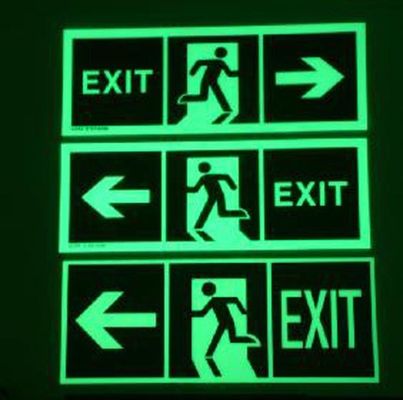 Wall Mount Implementation Safety Fire Exit Sign With 8 - 10 Hours Glow Duration
