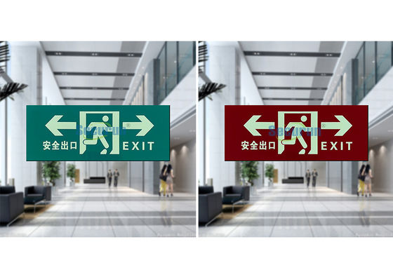 Wall Mount Implementation Safety Fire Exit Sign With 8 - 10 Hours Glow Duration