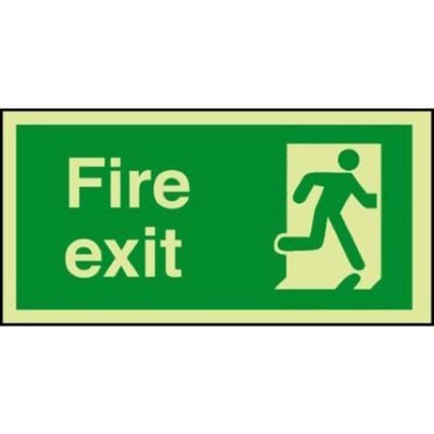 Customized Green Photoluminescent Safety Exit Sign Glow In The Dark