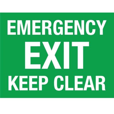 Waterproof Custom Rectangle Safety Fire Exit Sign Glowing Color